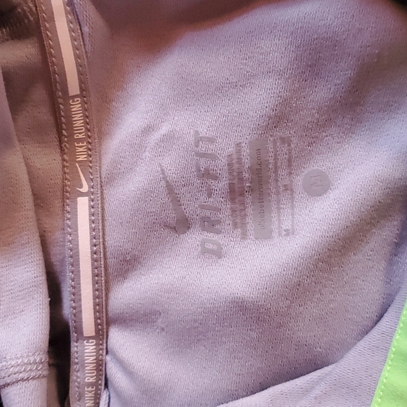 Nike Dri-Fit running pull over. Blue/Gray with neon green piping. - Picture 4 of 4